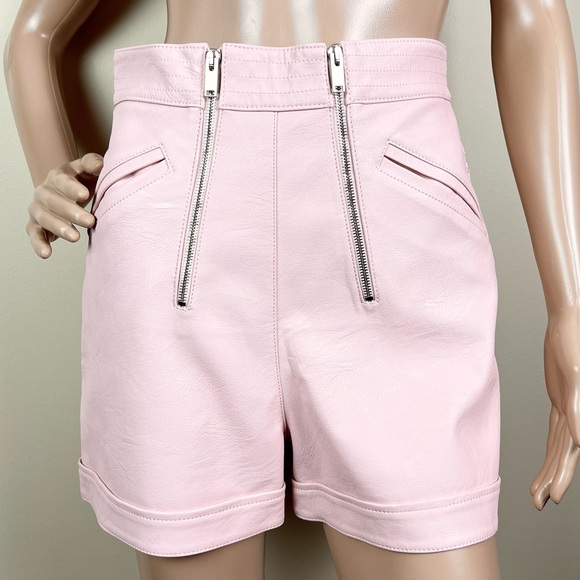 STELLA MCCARTNEY REVOLVE PINK FAUX LEATHER SHORTS - Picture 2 of 16